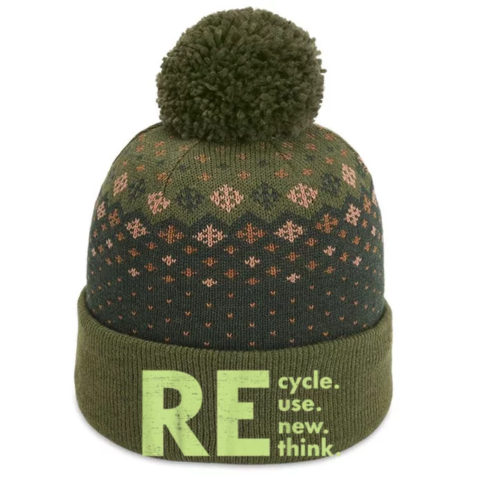 Recycle Reuse Renew Rethink Crisis Environmental Activism The Baniff Cuffed Pom Beanie