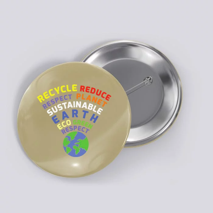 Recycle Reduce Respect Planet Nature Protect Hour Day Earth Button