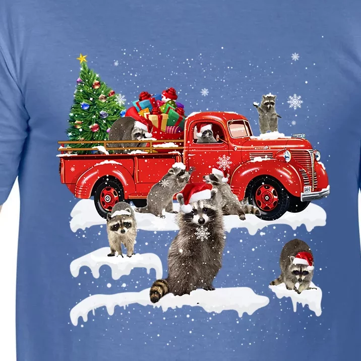 Raccoon Riding Red Truck Merry Christmas Xmas Ugly Gift Funny Gift Comfort Colors T-Shirt