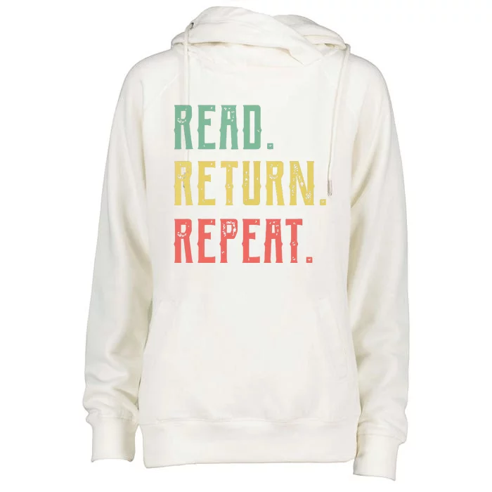 Read Return Repeat Cute Librarian Tee Library Worker Gifts Womens Funnel Neck Pullover Hood