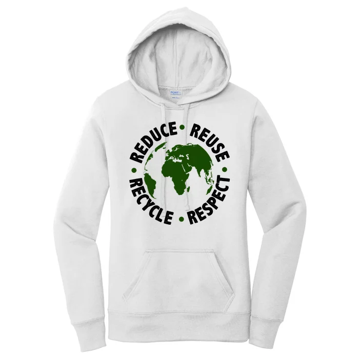 Recycle Reduce Reuse Respect Earth Day Women's Pullover Hoodie