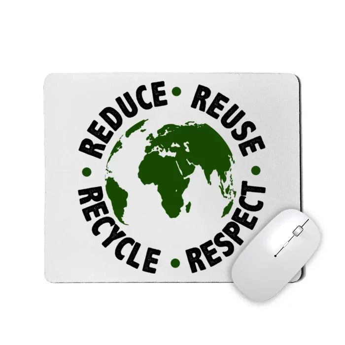 Recycle Reduce Reuse Respect Earth Day Mousepad