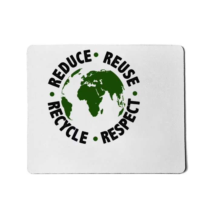 Recycle Reduce Reuse Respect Earth Day Mousepad