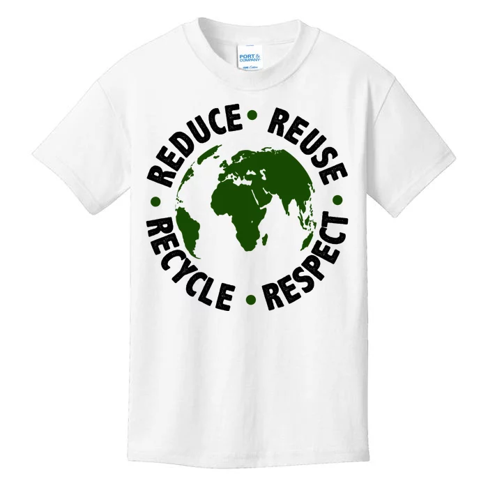 Recycle Reduce Reuse Respect Earth Day Kids T-Shirt