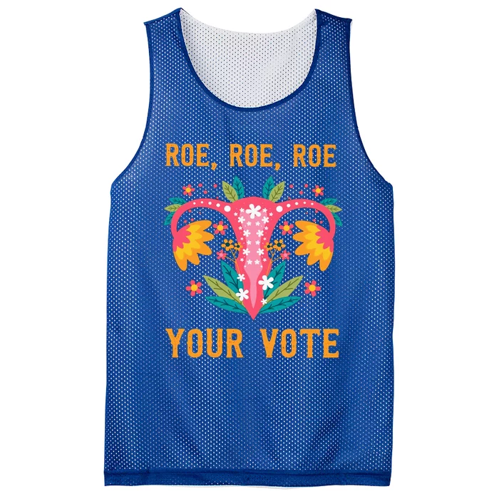 Roe Roe Roe Your Vote Floral Feminist Flowers Mesh Reversible Basketball Jersey Tank