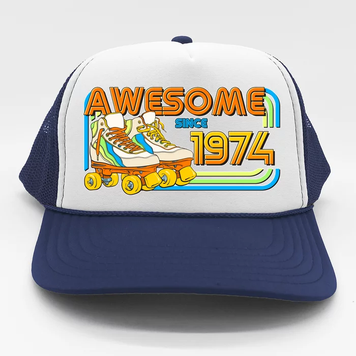 Retro Roller Skates Awesome Since 1974 50th Birthday Trucker Hat