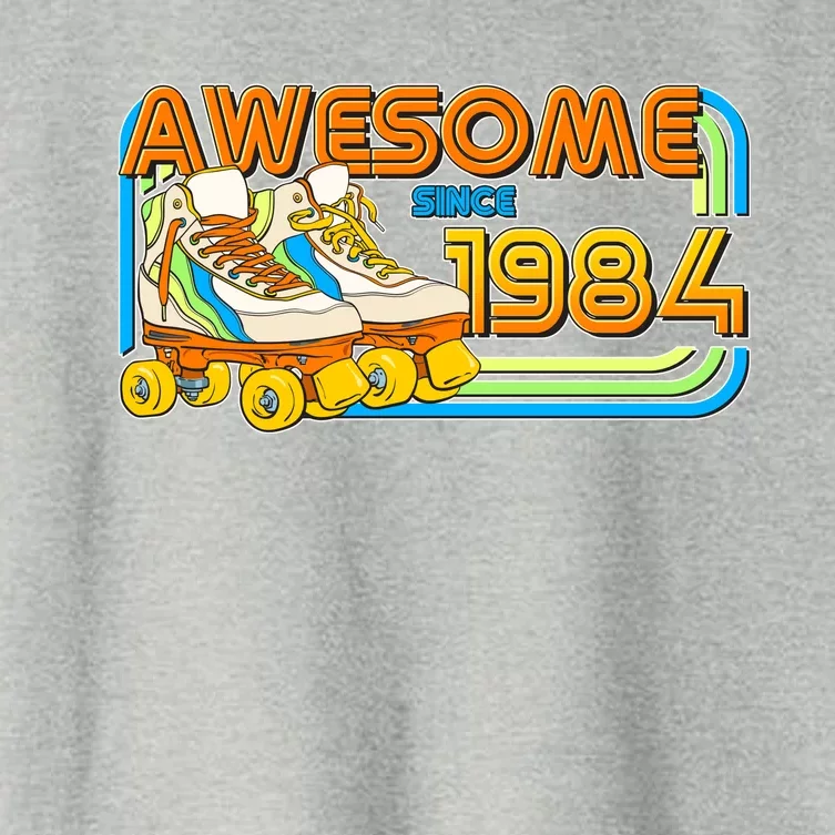 Retro Roller Skates Awesome Since 1984 40th Birthday Women's Crop Top Tee