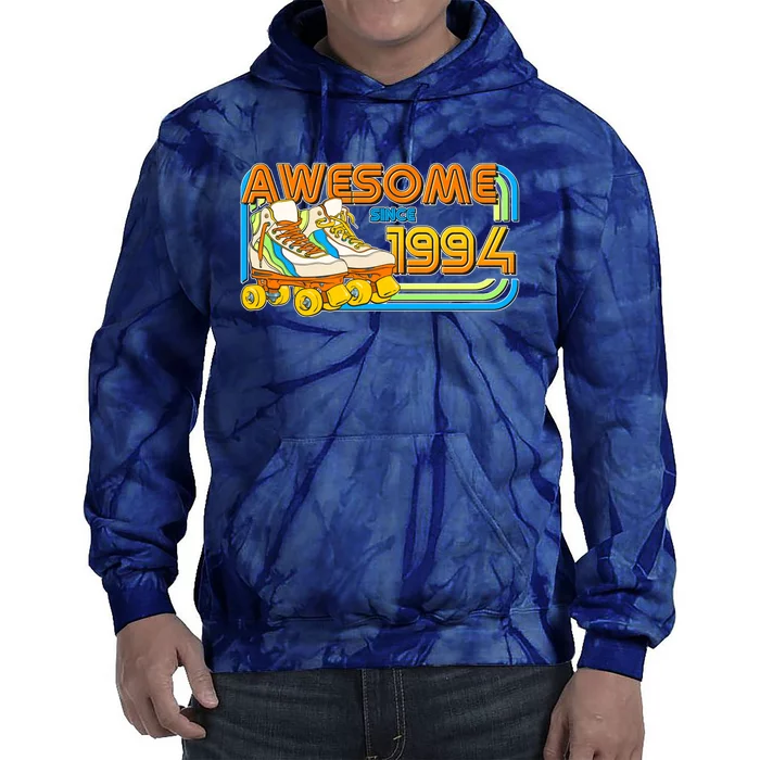 Retro Roller Skates Awesome Since 1994 30th Birthday Tie Dye Hoodie