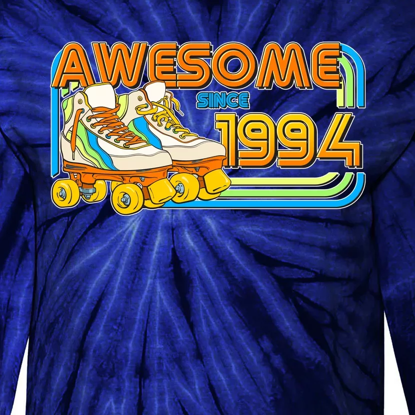 Retro Roller Skates Awesome Since 1994 30th Birthday Tie-Dye Long Sleeve Shirt