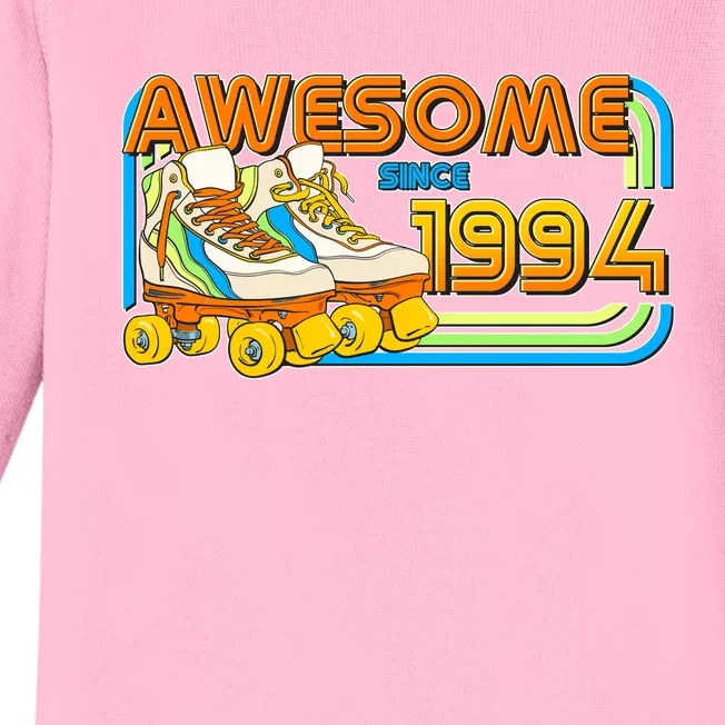 Retro Roller Skates Awesome Since 1994 30th Birthday Baby Long Sleeve Bodysuit