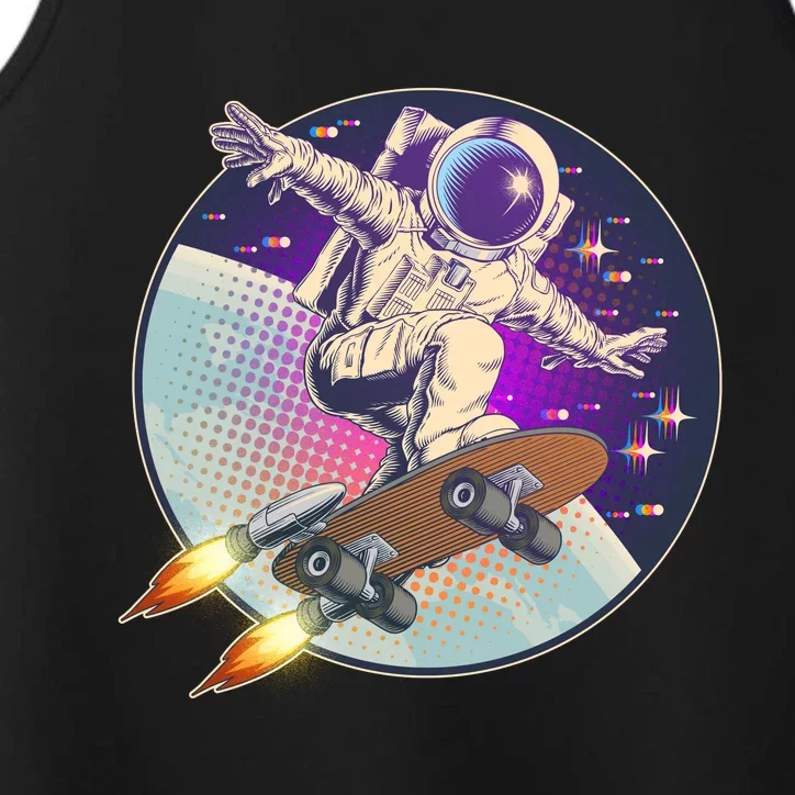 Retro Rocket Skateboarding Space Astronaut Performance Tank