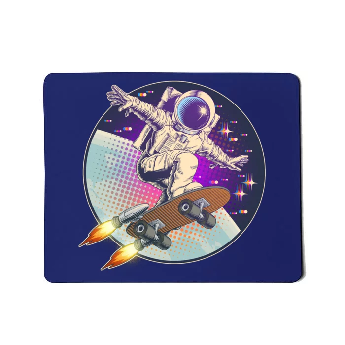 Retro Rocket Skateboarding Space Astronaut Mousepad