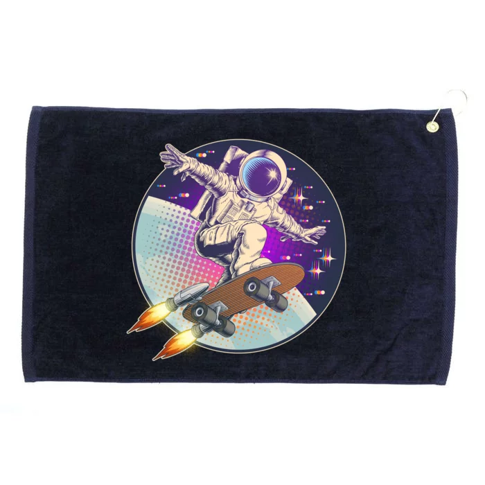 Retro Rocket Skateboarding Space Astronaut Grommeted Golf Towel