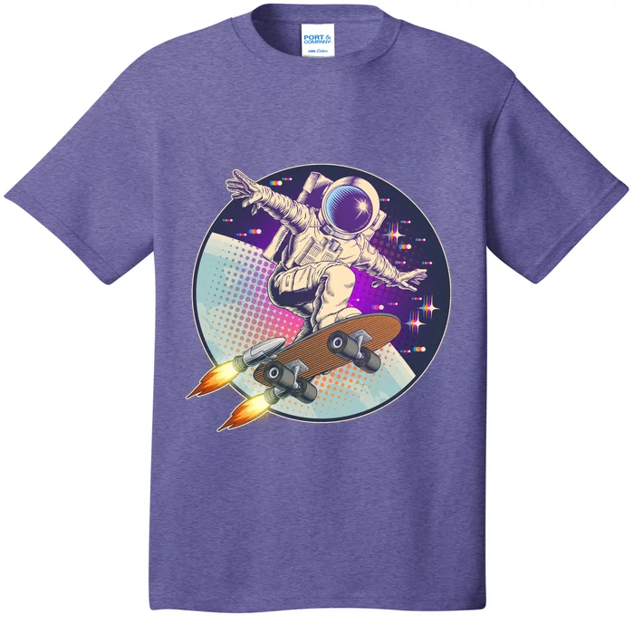 Retro Rocket Skateboarding Space Astronaut T-Shirt