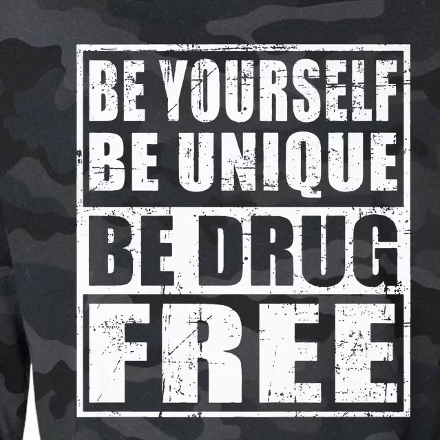 Red Ribbon Squad Week Be Yourself Be Unique Be Drug Free Cropped Pullover Crew