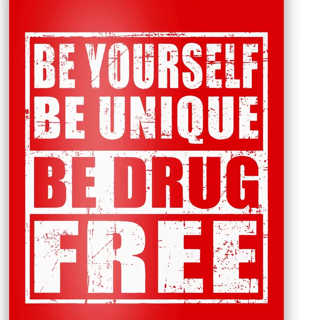 Red Ribbon Squad Week Be Yourself Be Unique Be Drug Free Poster