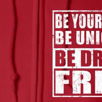 Red Ribbon Squad Week Be Yourself Be Unique Be Drug Free Full Zip Hoodie