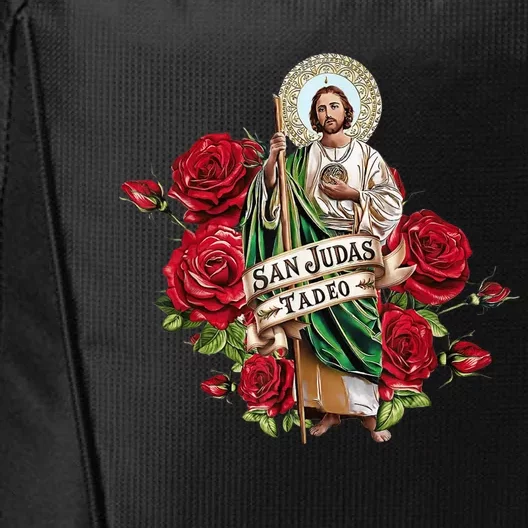 Red Roses San Judas Tadeo Con Bandera De MéXico City Backpack