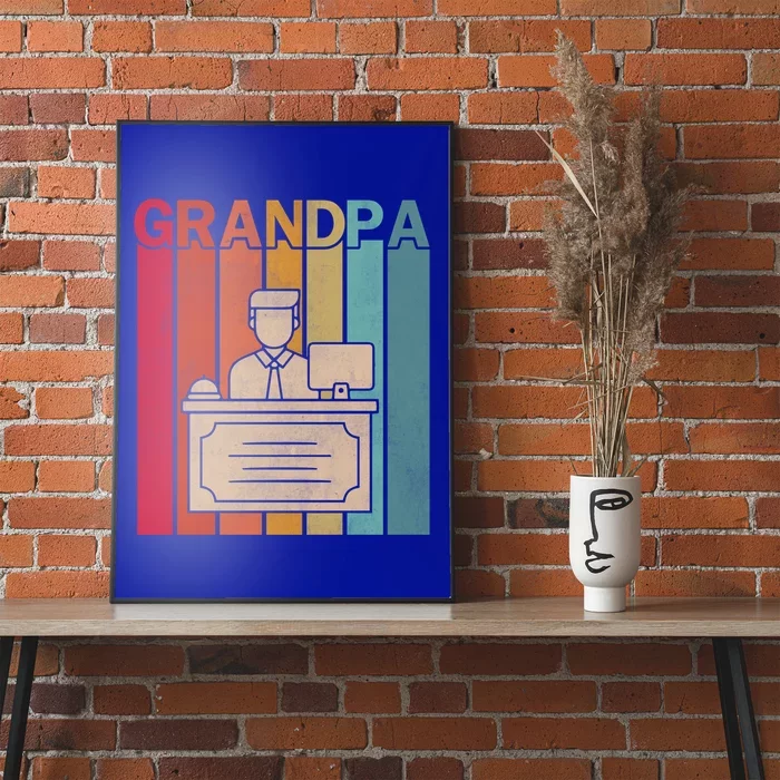 Receptionist Retro Style Vintage Grandpa Graphic Fathers Day Gift Poster