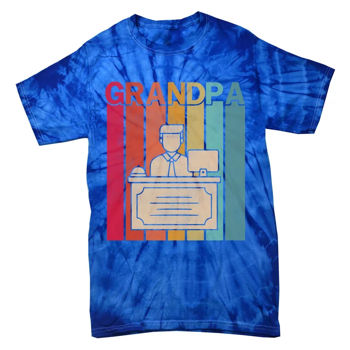 Receptionist Retro Style Vintage Grandpa Graphic Fathers Day Gift Tie-Dye T-Shirt