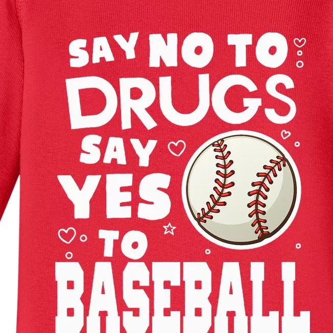 Red Ribbon Squad Week Say No To Say Yes To BaseBall Baby Long Sleeve Bodysuit