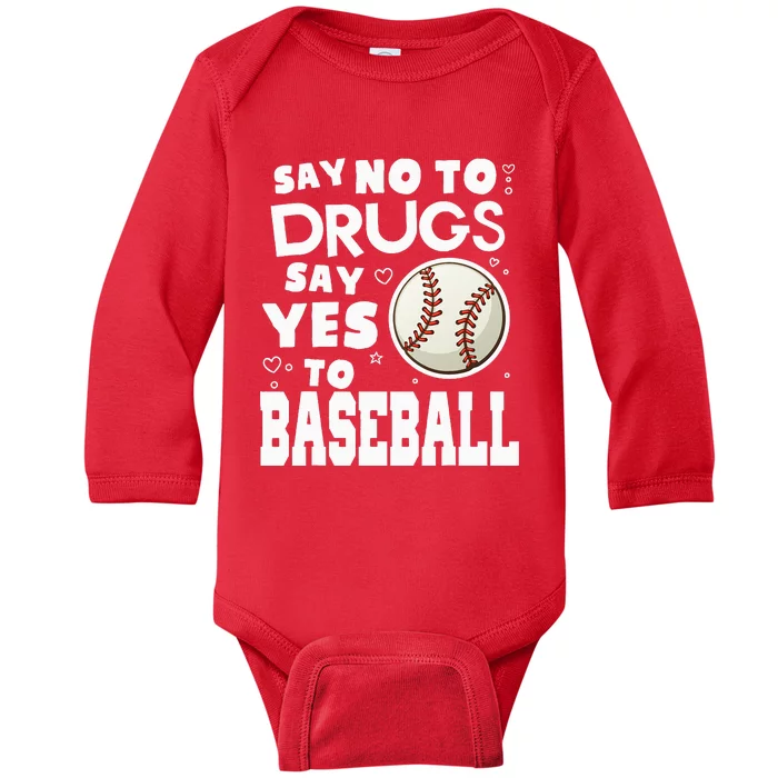 Red Ribbon Squad Week Say No To Say Yes To BaseBall Baby Long Sleeve Bodysuit