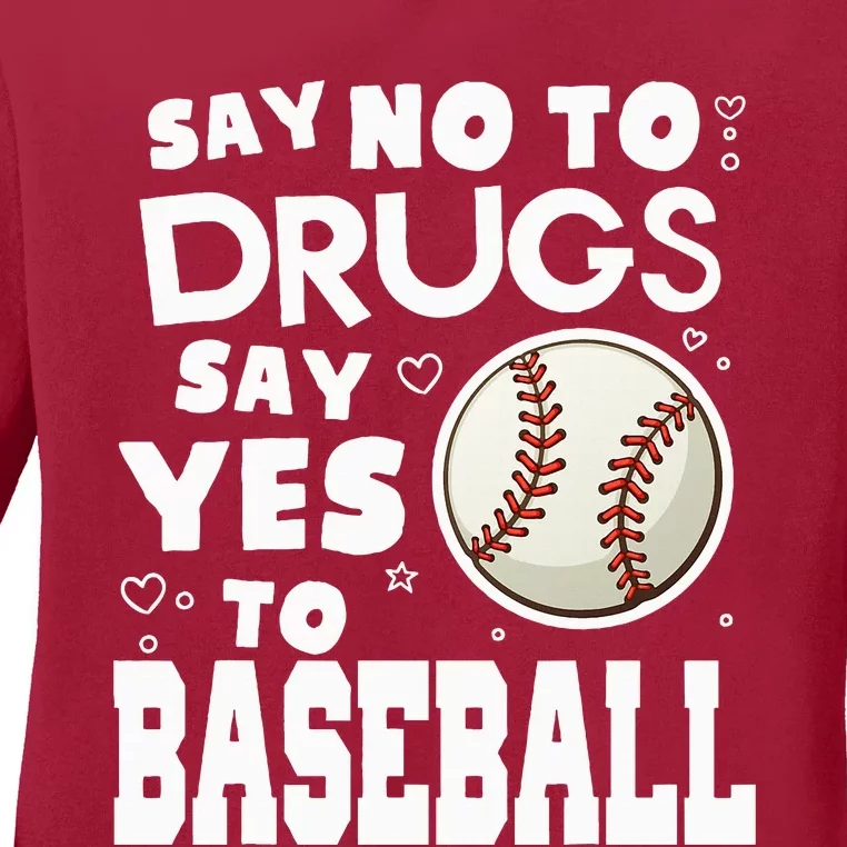 Red Ribbon Squad Week Say No To Say Yes To BaseBall Ladies Long Sleeve Shirt