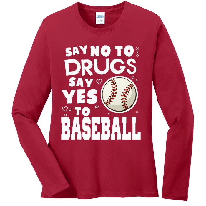 Red Ribbon Squad Week Say No To Say Yes To BaseBall Ladies Long Sleeve Shirt