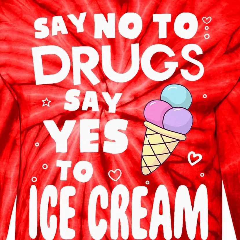 Red Ribbon Squad Week Say No To Say Yes To ICE CREAM Tie-Dye Long Sleeve Shirt