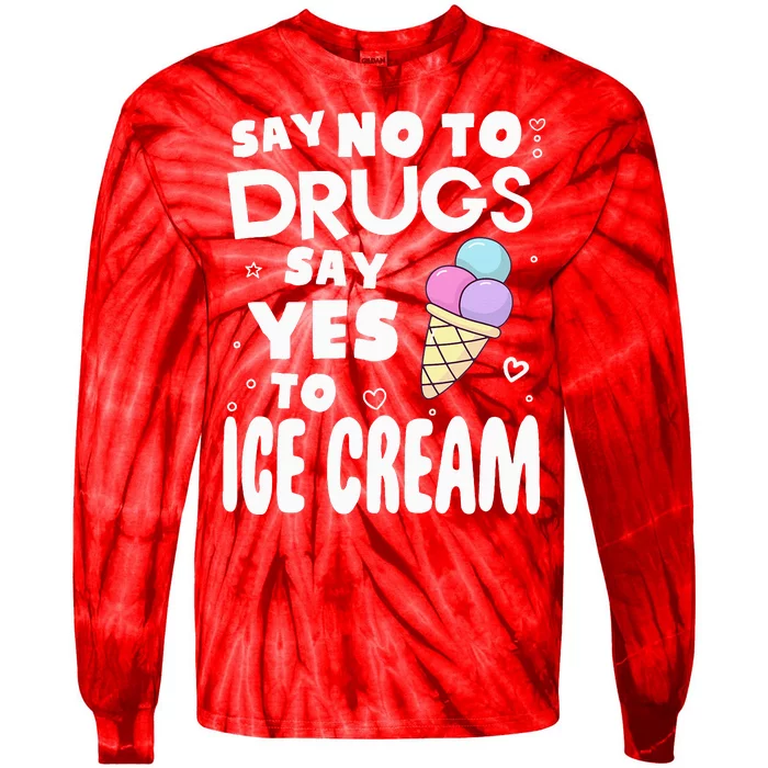 Red Ribbon Squad Week Say No To Say Yes To ICE CREAM Tie-Dye Long Sleeve Shirt