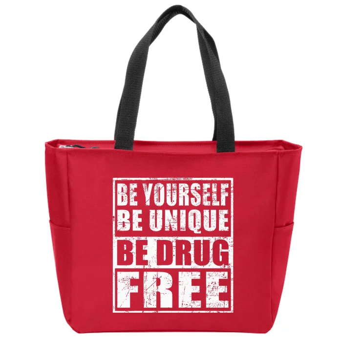 Red Ribbon Squad Week Be Yourself Be Unique Be Drug Free Zip Tote Bag