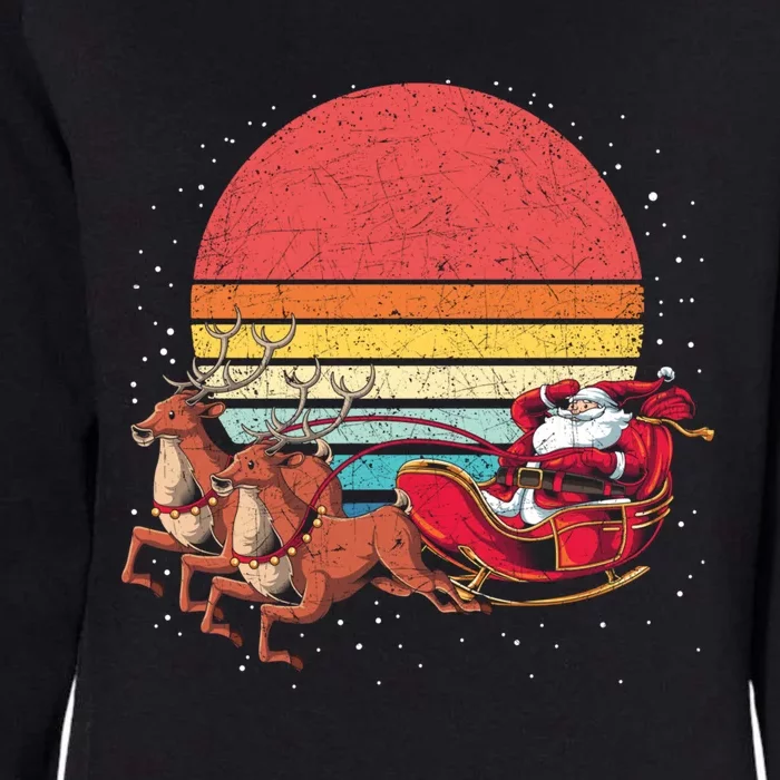 Reindeer Retro Sleigh Xmas Gift Idea Santa Gift Womens California Wash Sweatshirt