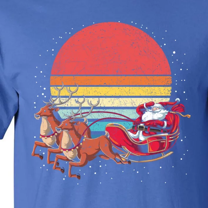 Reindeer Retro Sleigh Xmas Gift Idea Santa Gift Tall T-Shirt