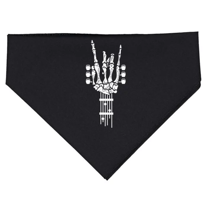 Rock & Roll Skeleton Guitar Music Lover Gift USA-Made Doggie Bandana