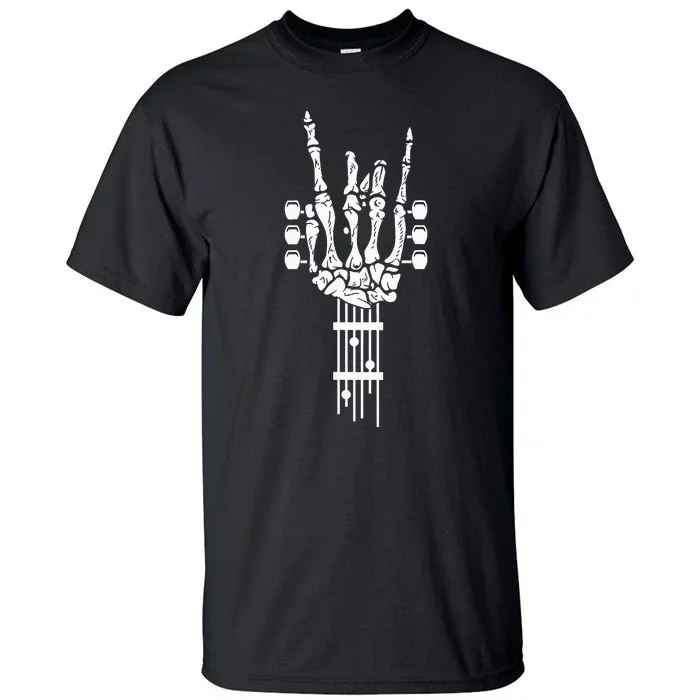 Rock & Roll Skeleton Guitar Music Lover Gift Tall T-Shirt