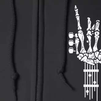 Rock & Roll Skeleton Guitar Music Lover Gift Full Zip Hoodie