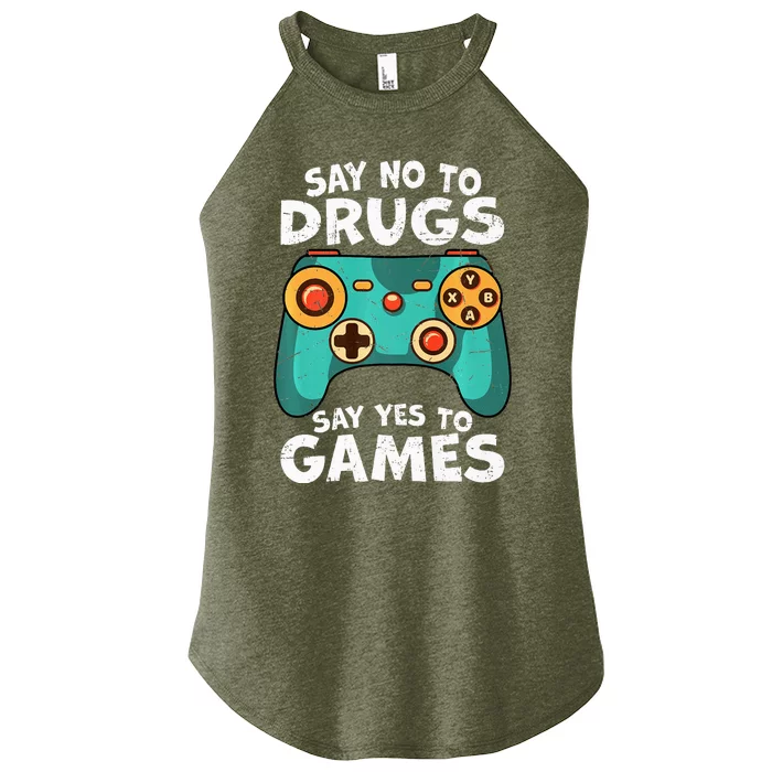 Red Ribbon Squad Week Say No to Drugs Say Yes to Video Games Women’s Perfect Tri Rocker Tank