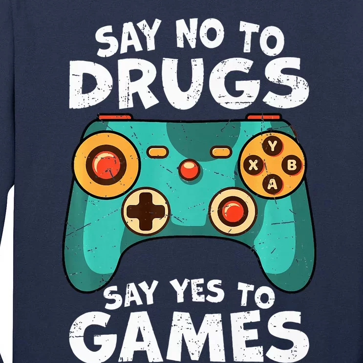 Red Ribbon Squad Week Say No to Drugs Say Yes to Video Games Tall Long Sleeve T-Shirt