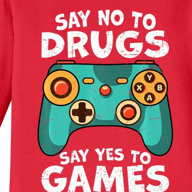 Red Ribbon Squad Week Say No to Drugs Say Yes to Video Games Baby Long Sleeve Bodysuit