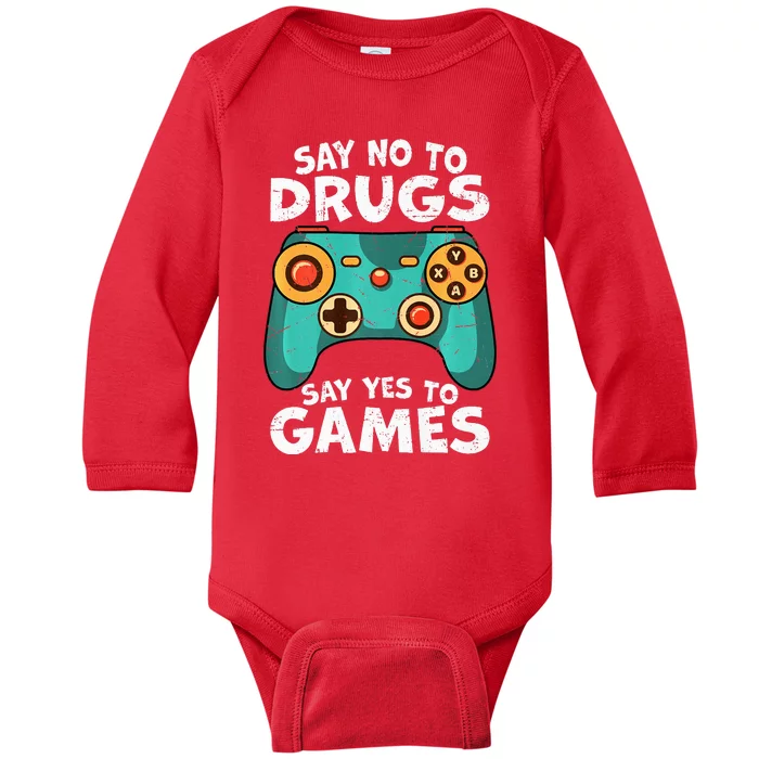 Red Ribbon Squad Week Say No to Drugs Say Yes to Video Games Baby Long Sleeve Bodysuit