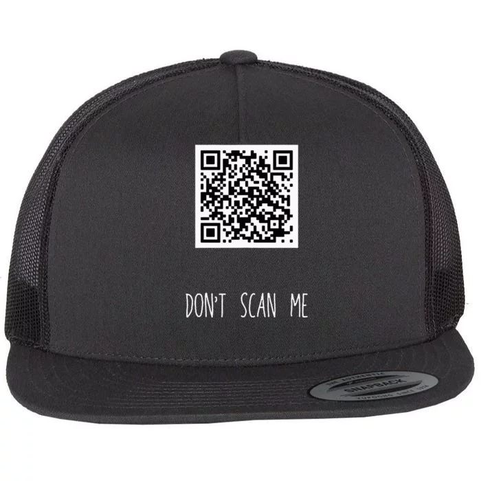 Rick Roll Small Qr Scan Code Funny Joke Flat Bill Trucker Hat