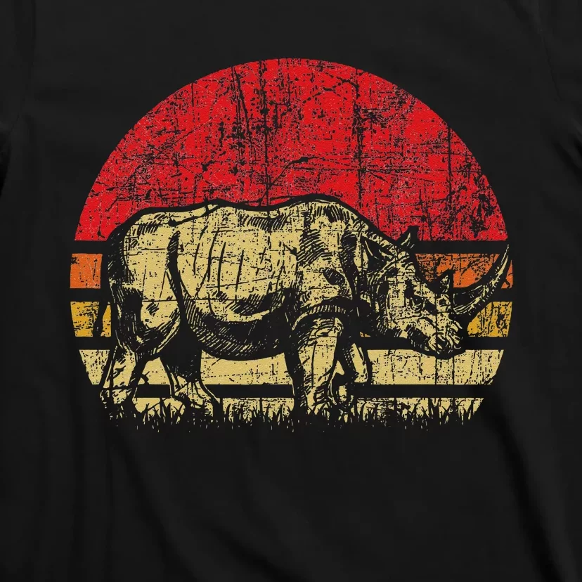 Retro Rhinoceros Safari Rhino Lover Endangered Animals T-Shirt