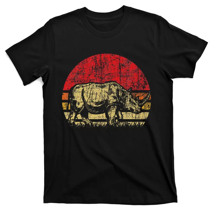 Retro Rhinoceros Safari Rhino Lover Endangered Animals T-Shirt