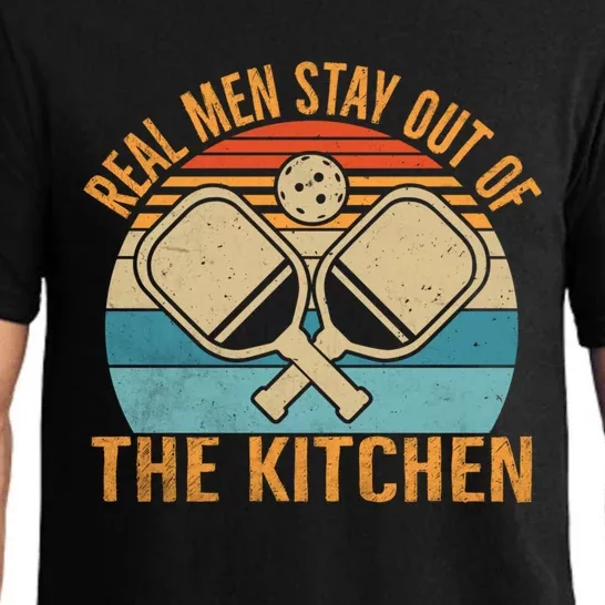 Retro Real Stay Out Of The Kitchen Funny Pickleball Gift Pajama Set