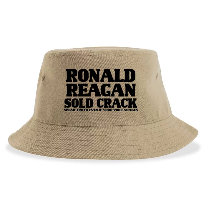 Ronald Reagan Sold Crack  Speak Truth Even If Your Voice Shakes Sustainable Bucket Hat