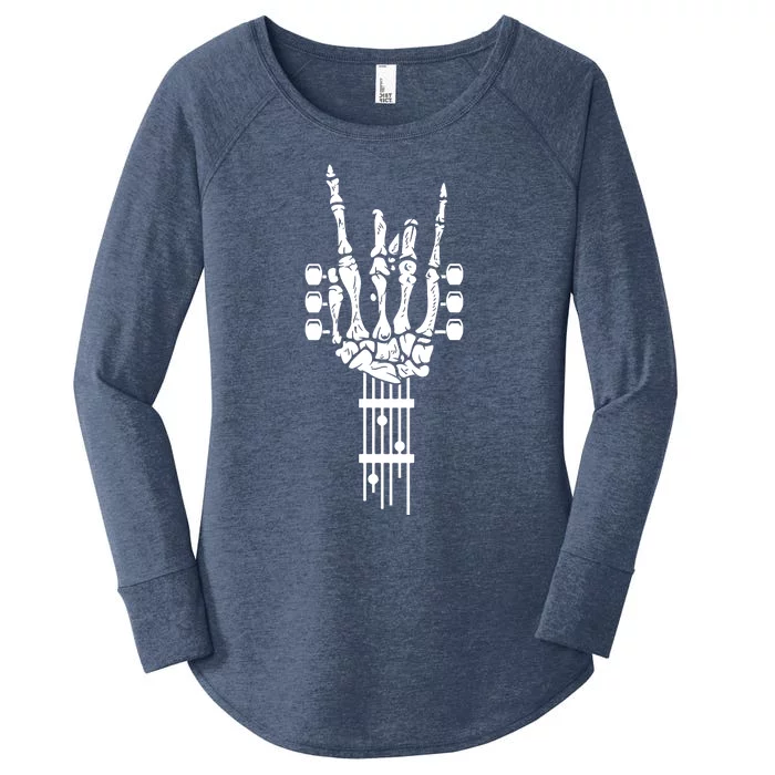 Rock Roll Skeleton Guitar Music Lover Gift Women's Perfect Tri Tunic Long Sleeve Shirt