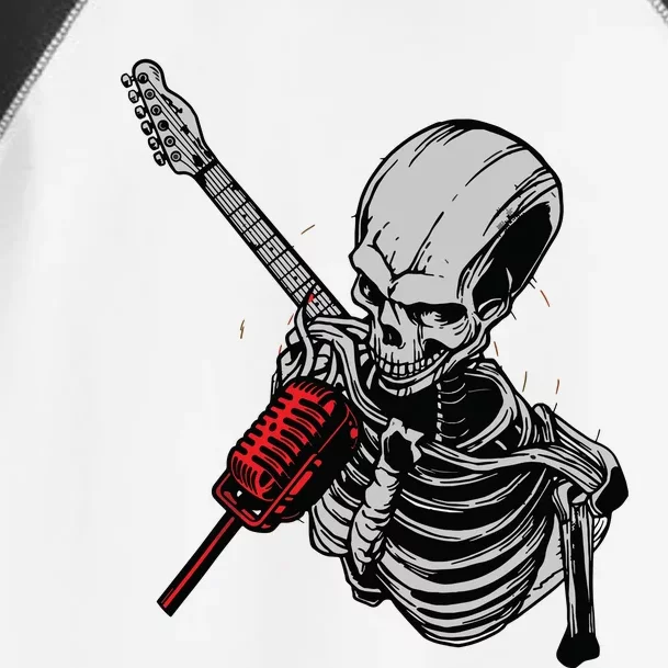 Rock Roll Skeleton Guitar Player Figurine Music Lover Toddler Fine Jersey T-Shirt