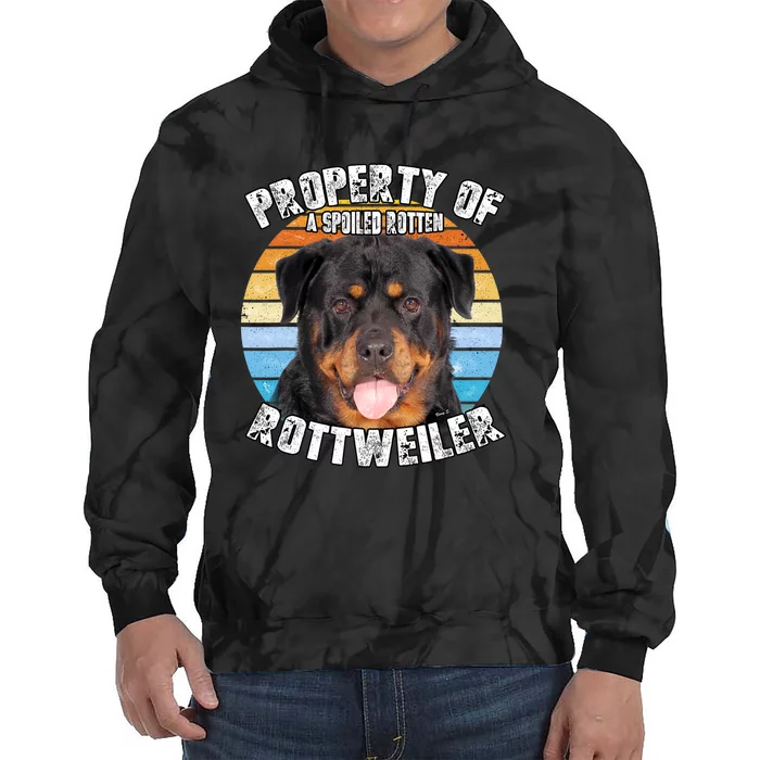 Rottweiler Rottie Smiling Retro Property Of Tie Dye Hoodie