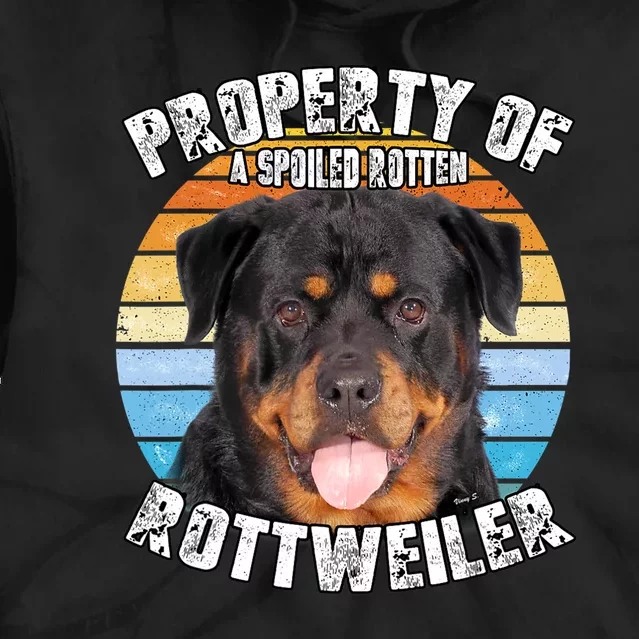 Rottweiler Rottie Smiling Retro Property Of Tie Dye Hoodie