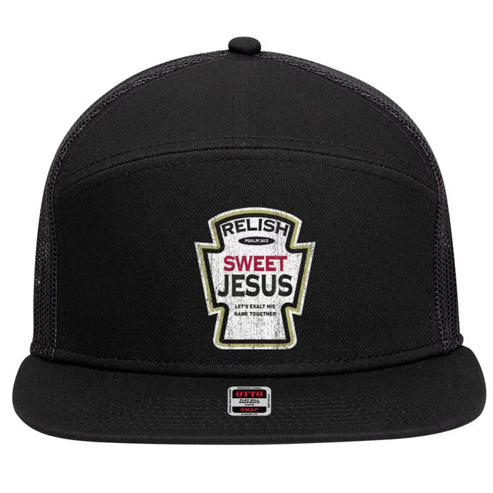 Retro Relish Sweet Jesus 7 Panel Mesh Trucker Snapback Hat